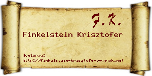 Finkelstein Krisztofer névjegykártya